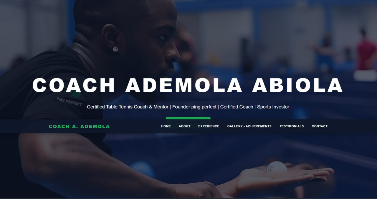 Ademola Abiola – Table Tennis Coach Portfolio