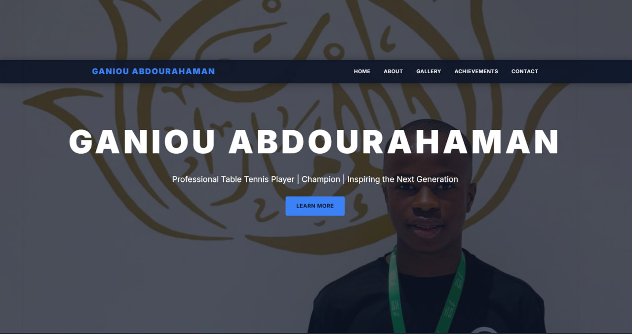 Ganiou Abdourahaman – Table Tennis Player Portfolio